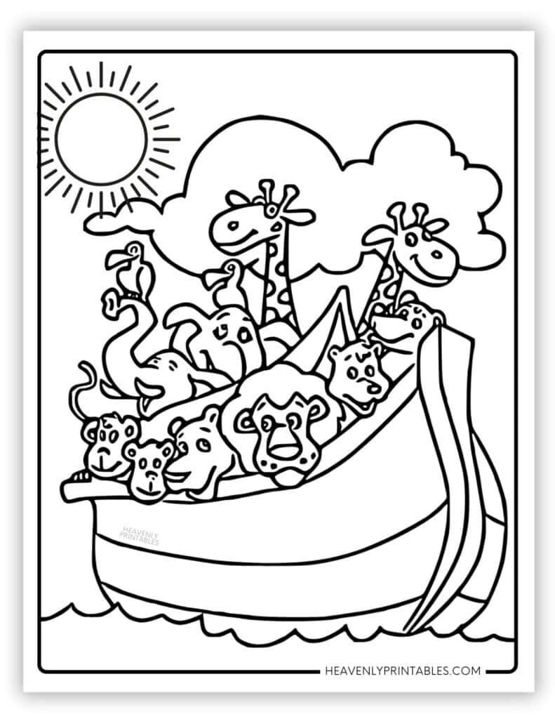 preschool noah's ark coloring page