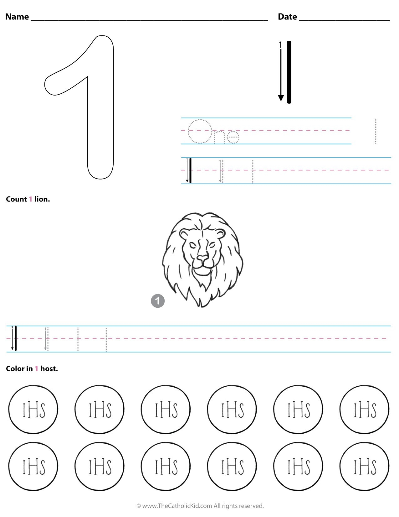 Number Worksheets Download Pack TheCatholicKid