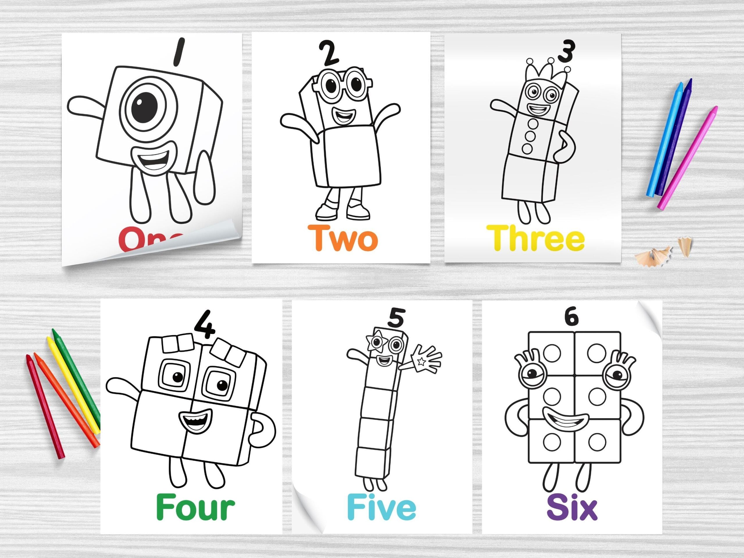 Numberblocks Colouring Book 24 Printable Pages digital Download Etsy