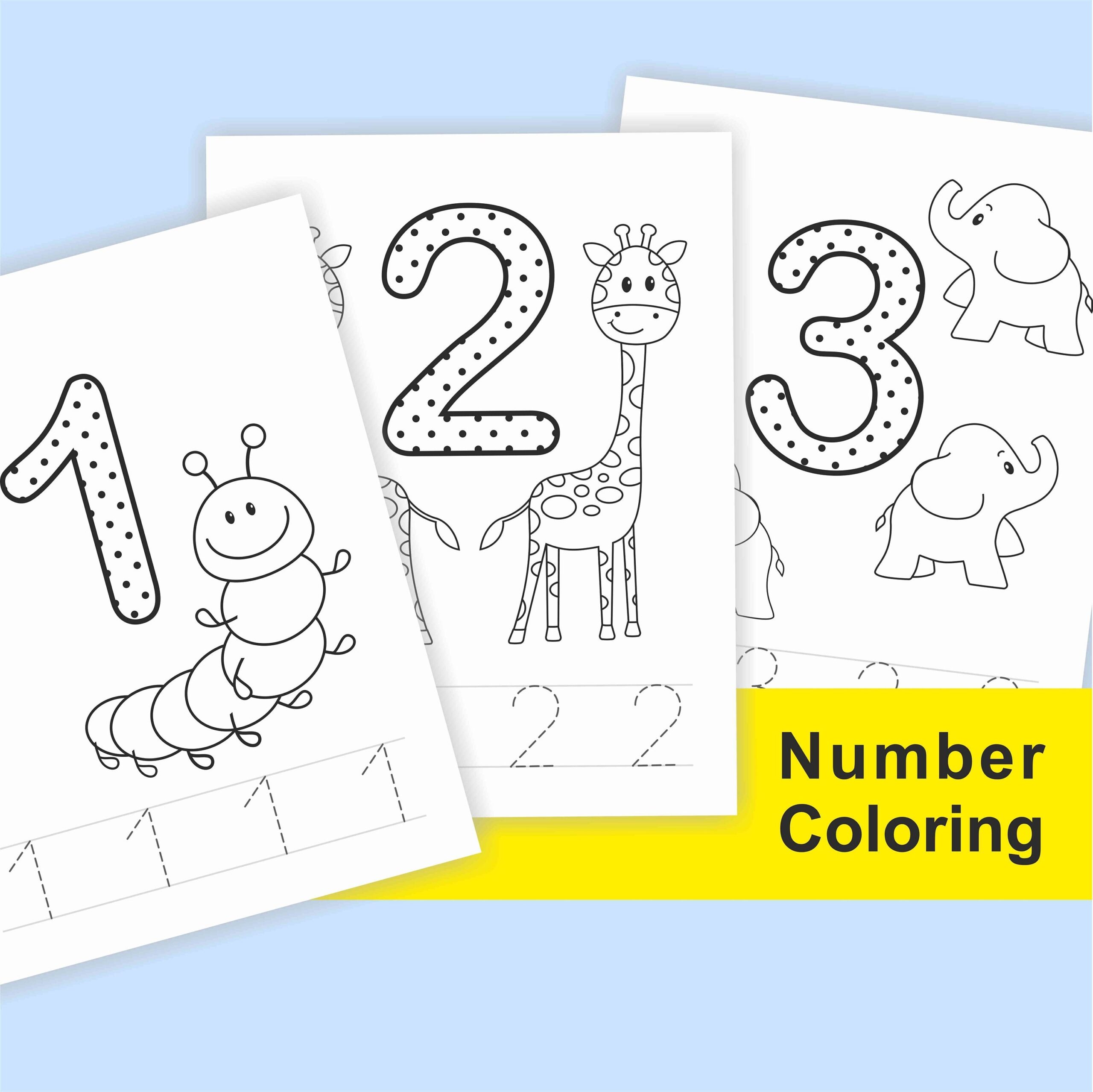 Numbers 1 10 Coloring Pages Kids Preschool Printable PDF Etsy