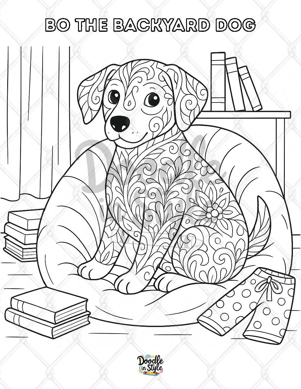 O The Backyard Dog Coloring Page Printable Art For Kids Adults O The Backyard Dog Coloring Page Printable Art For Kids Adults