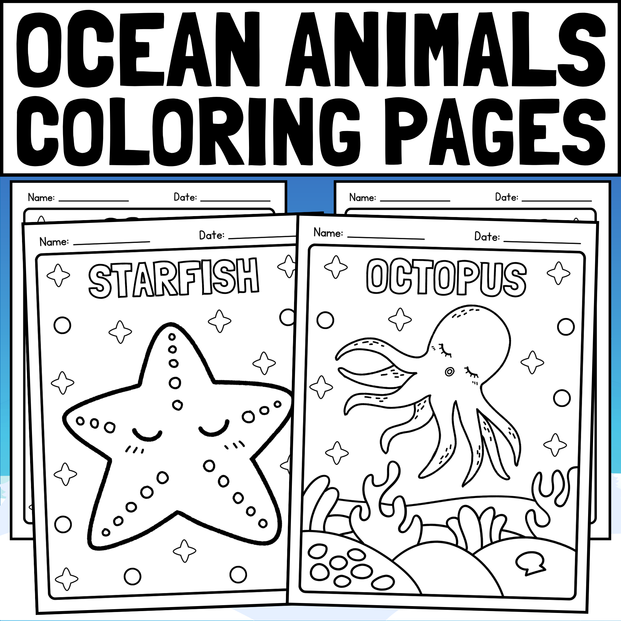 printable ocean animals coloring pages