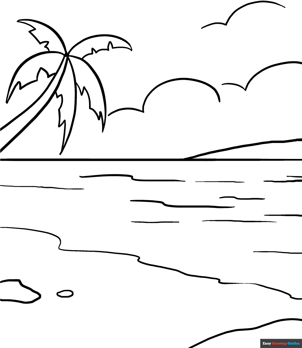 Ocean Coloring Page Easy Drawing Guides Ocean Coloring Page Easy Drawing Guides