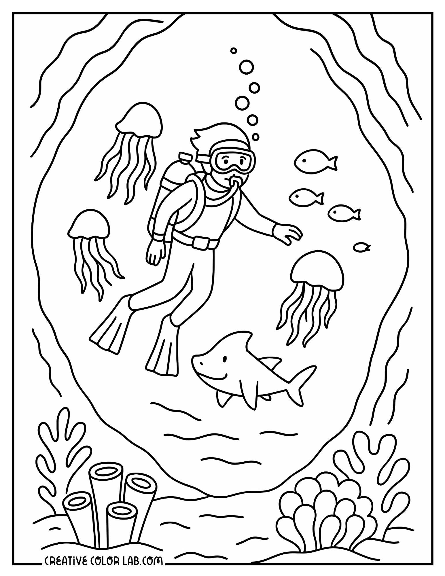 Ocean Coloring Pages Free PDF Printables To Download