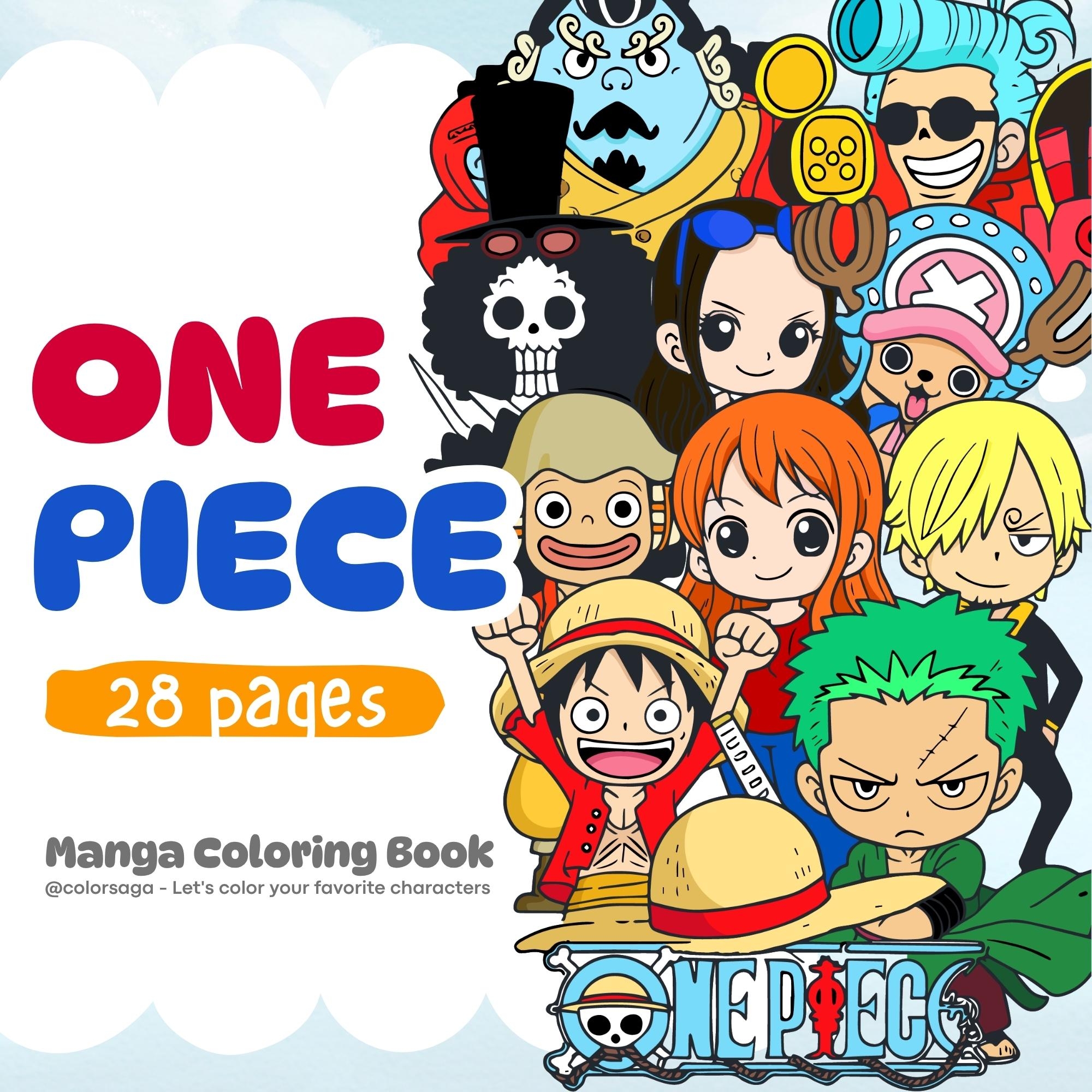 One Piece Manga Coloring Pages 28 Anime Fan Art Designs PDF PNG Digital Download Etsy