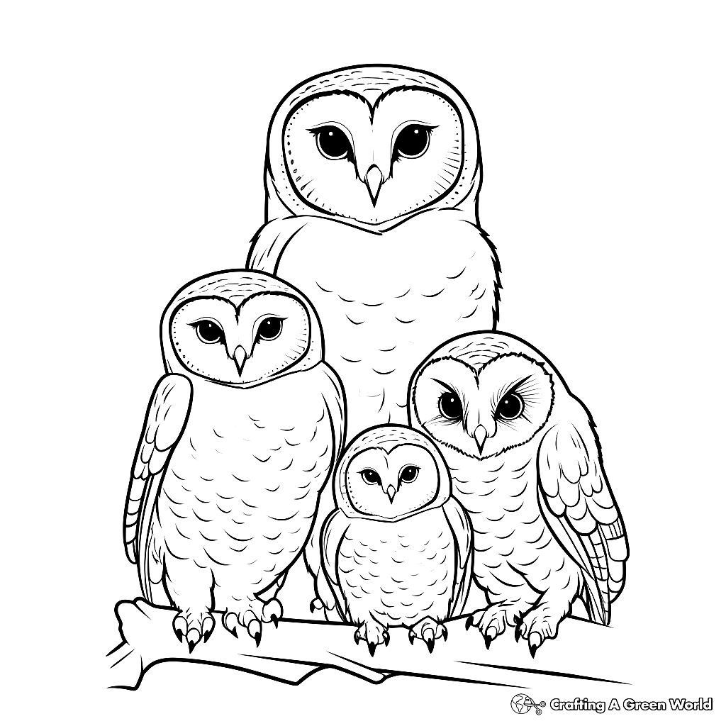 Owl Family Coloring Pages Free Printable 