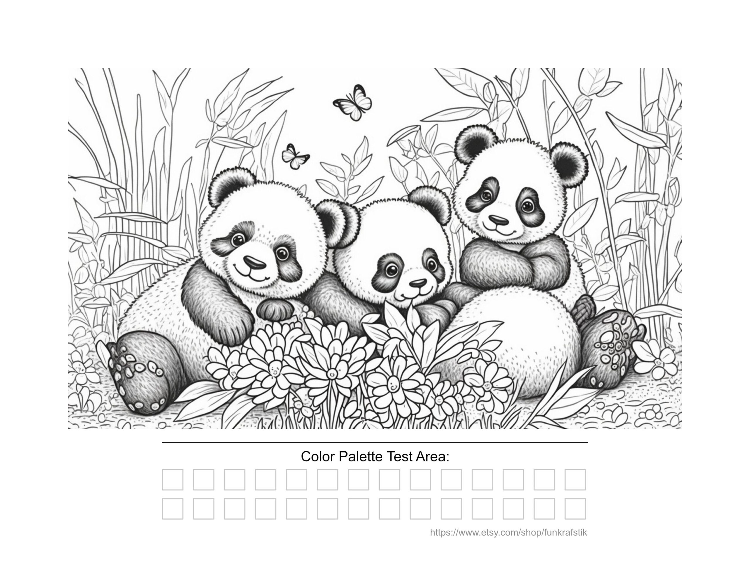Panda Bear Cubs Coloring Pages For Adults 16 Adult Coloring Pages Printable Adult Coloring Digital File Printable PDF File With BONUS 4 Etsy