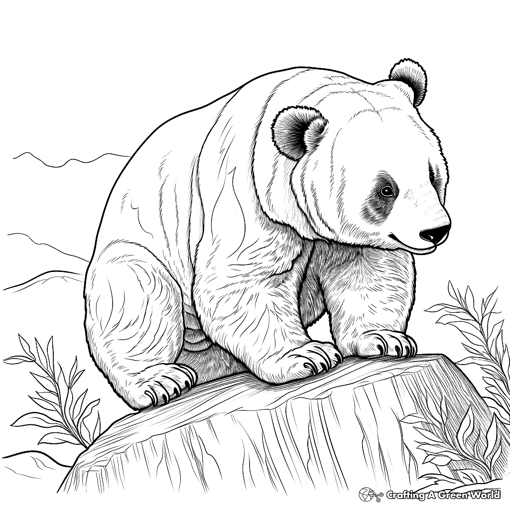 coloring page of a panda bear