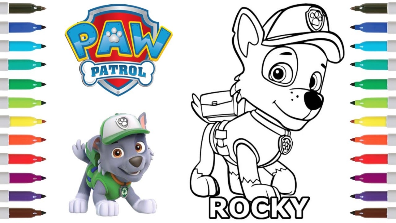 Paw Patrol Coloring Book Page Rocky Rocky Coloring Page YouTube
