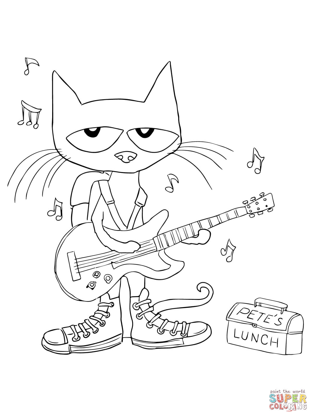 preschool pete the cat coloring page