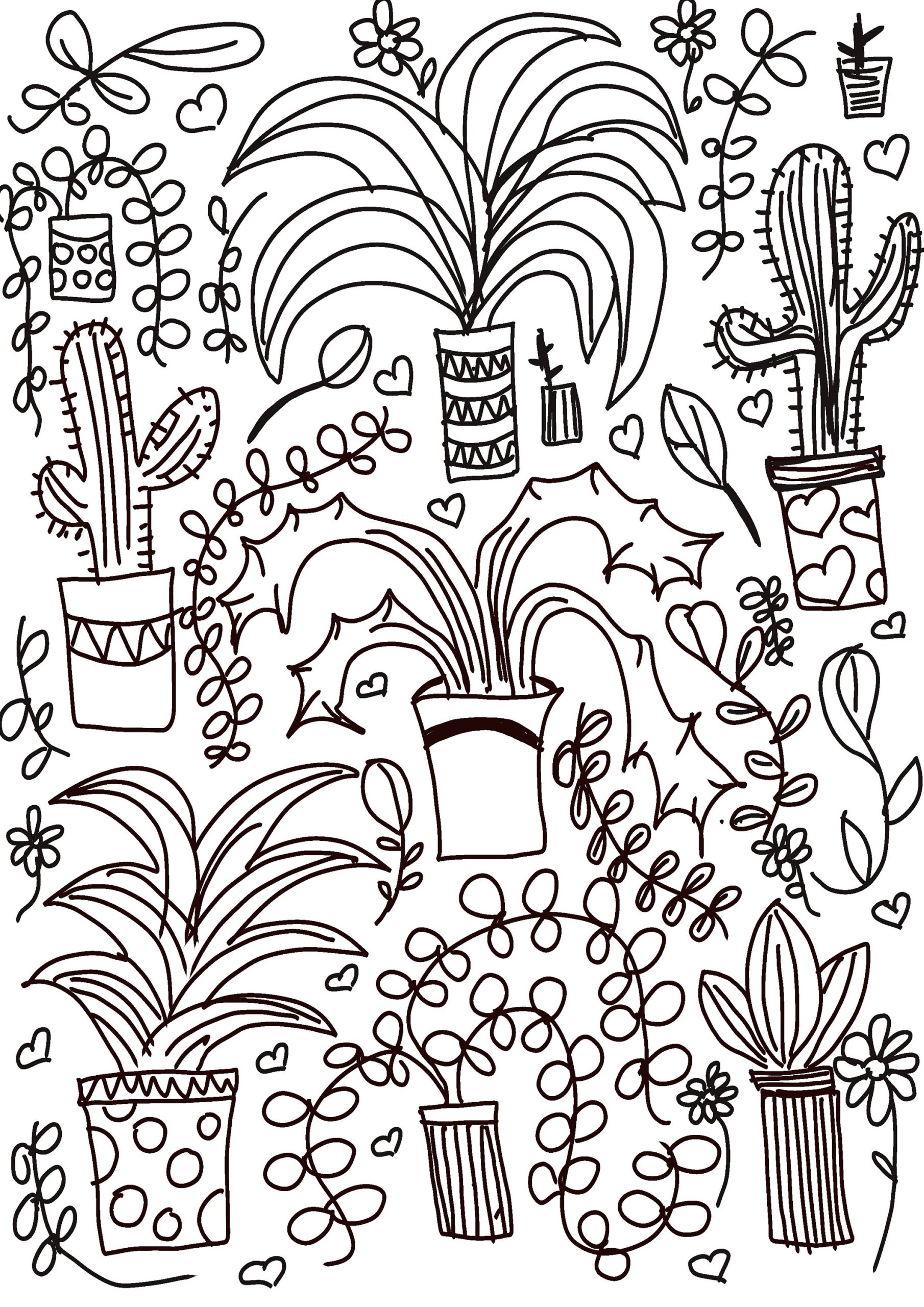 Plant Themed Digital Colouring In Sheet Etsy Plant Themed Digital Colouring In Sheet Etsy
