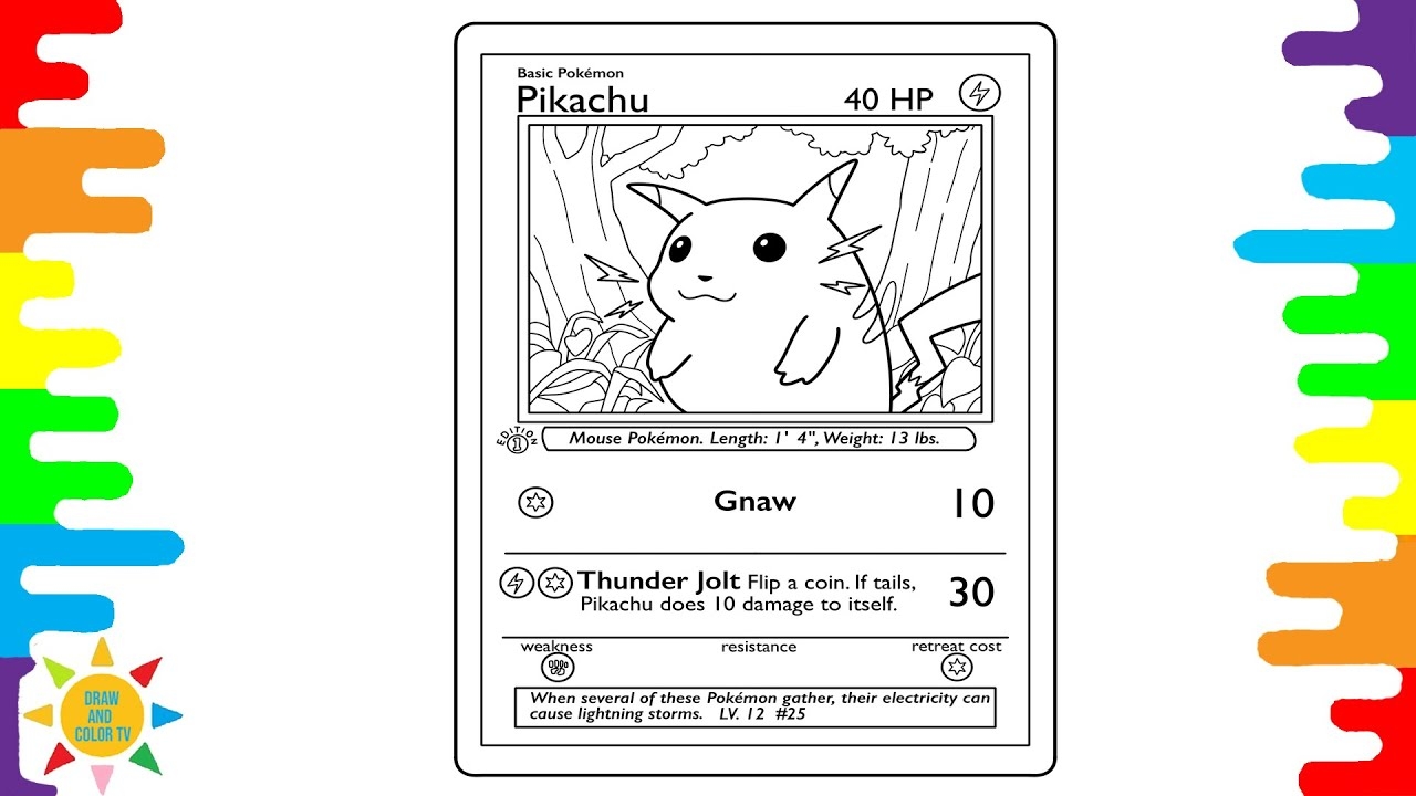 coloring pages of pokemon cards