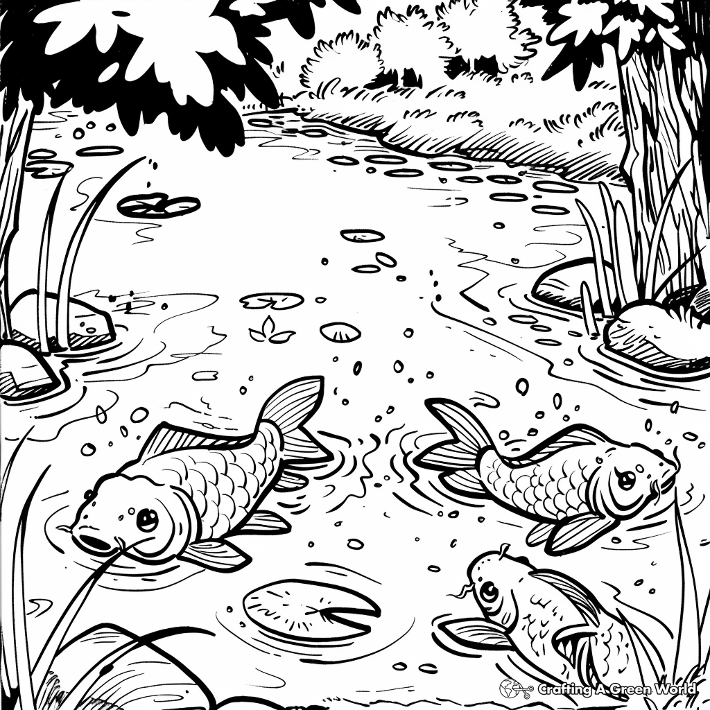 Pond Coloring Pages Free Printable 
