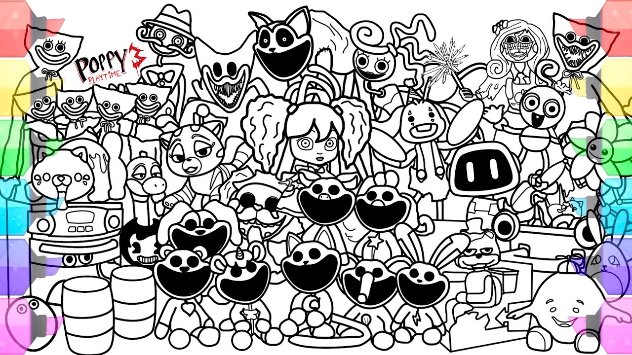 Poppy Playtime Chapter 3 Coloring Pages How To Color ALL Bosses And MONSTERS From All Chapters YouTube