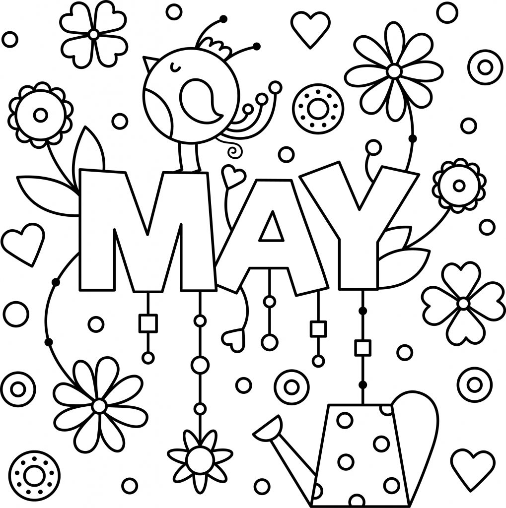 Positive And Cheery May Colouring Page Activity Thrifty Mommas Tips