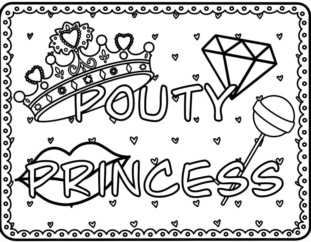 Pouty Princess Ddlg cgl Coloring Page Etsy