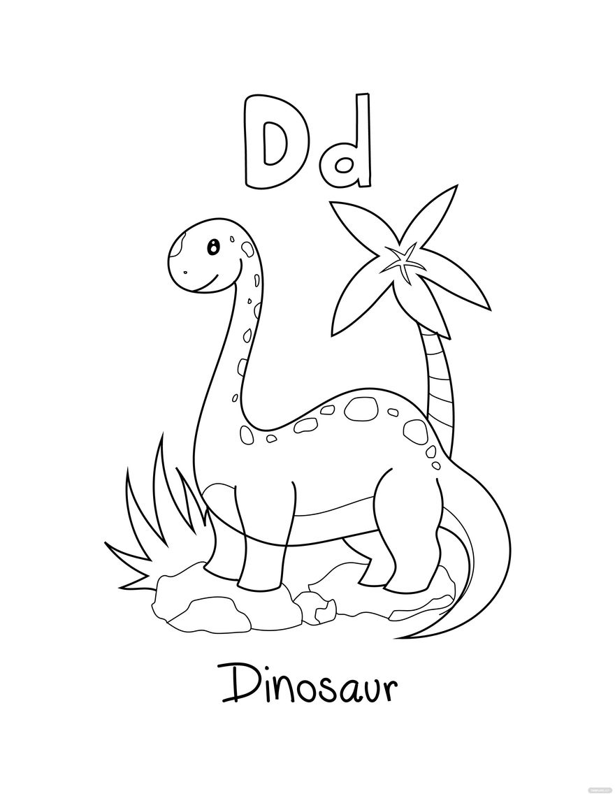Preschool Dinosaur Coloring Page In Illustrator SVG PDF JPG EPS PNG Download Template