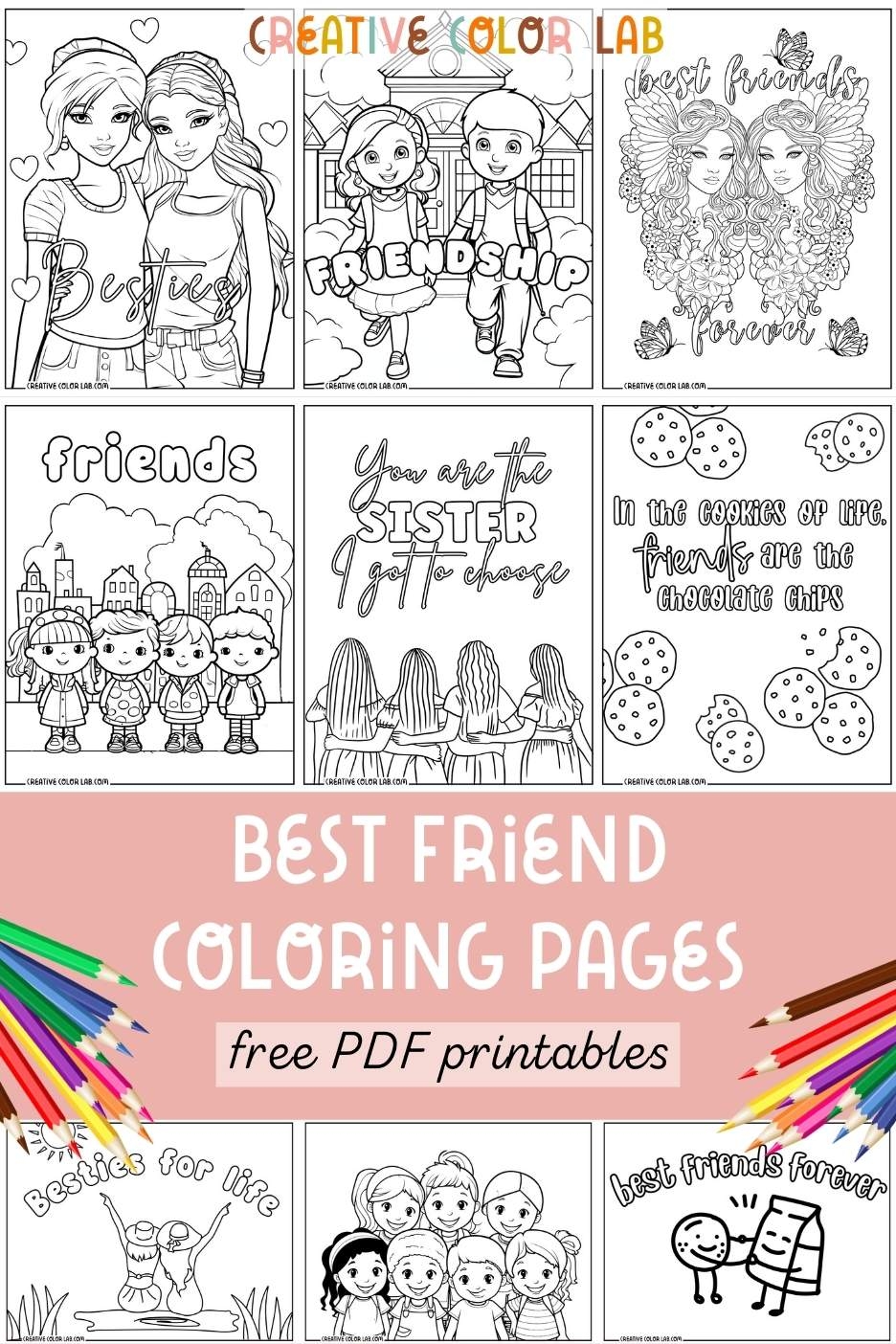 Printable Best Friend Coloring Pages Free Friendship Printables