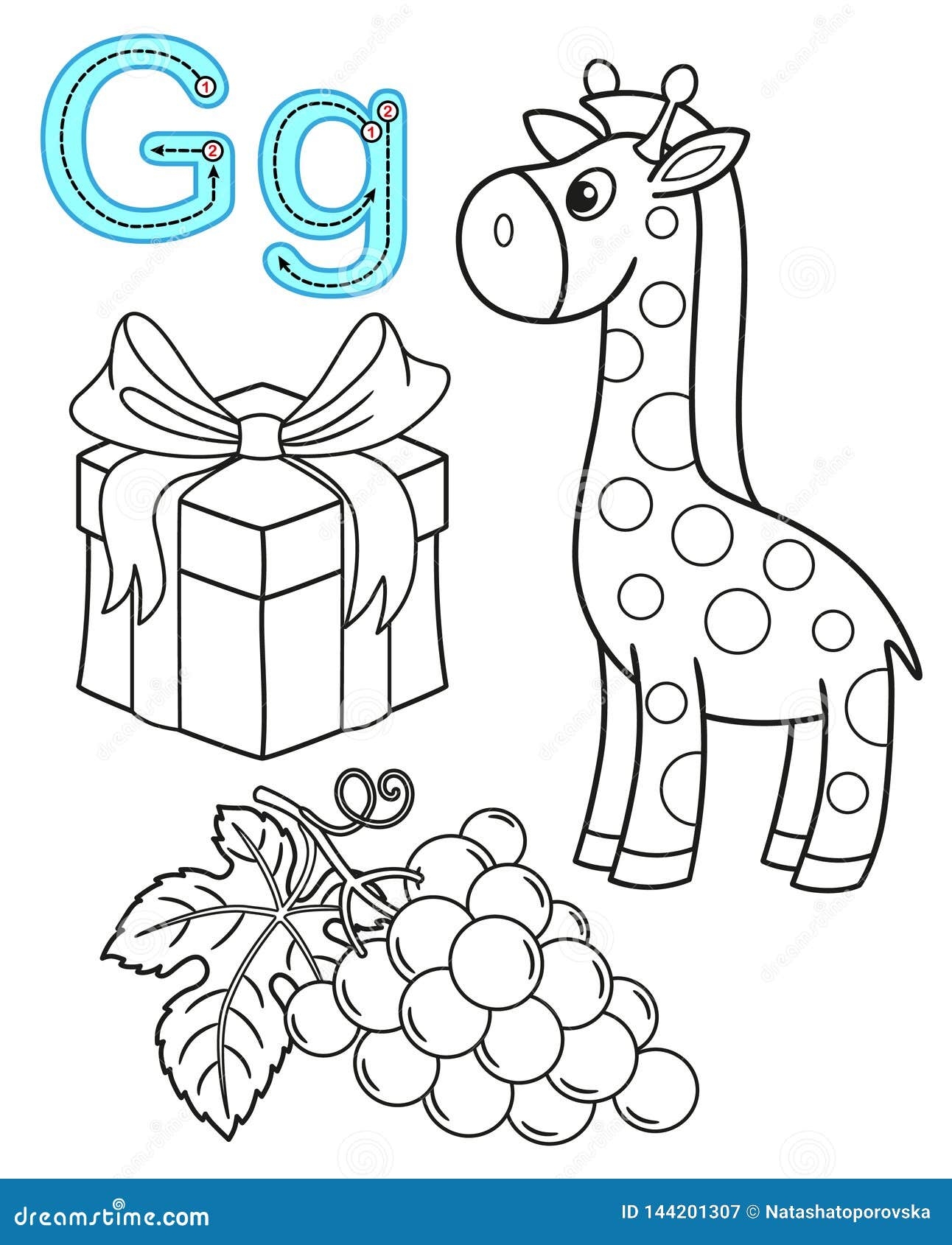 Printable Coloring Page For Kindergarten And Preschool Card For Study English Vector Coloring Book Alphabet Letter G Stock Vector Illustration Of Elementary Capital 144201307
