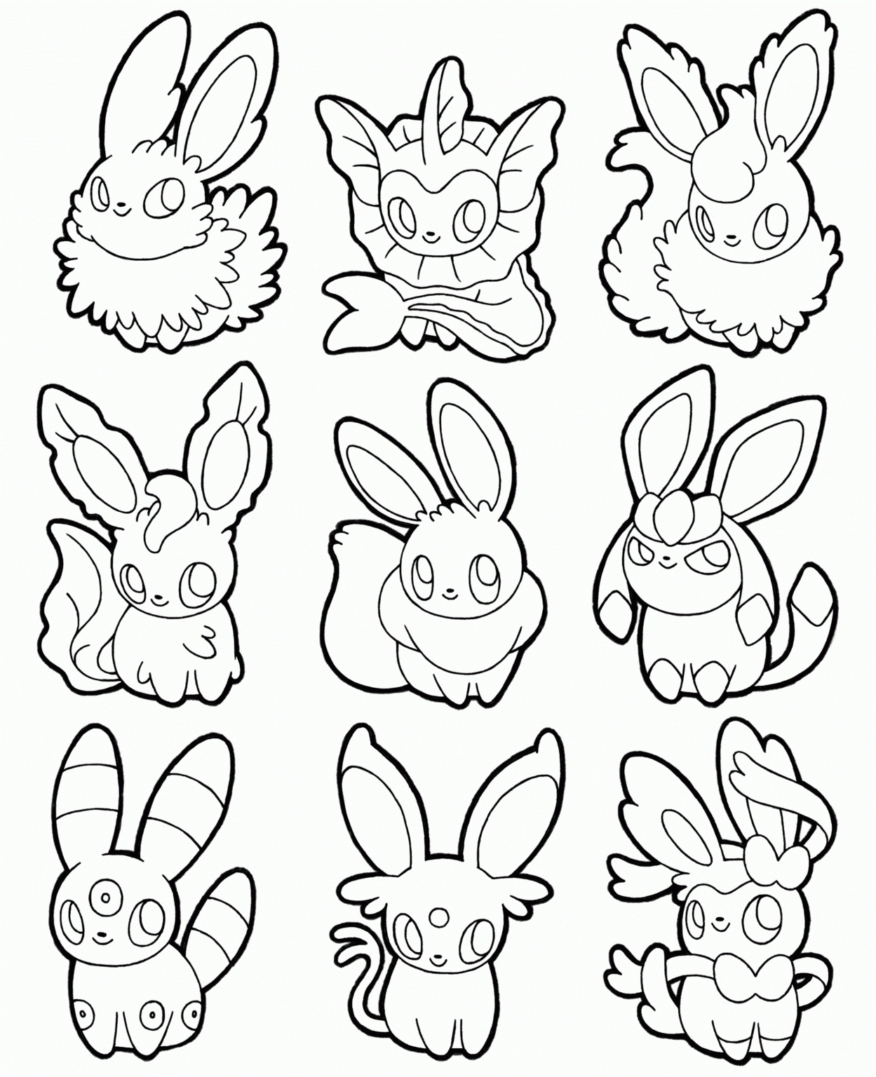Printable Cute Eevee Coloring Pages Pdf Coloringfolder