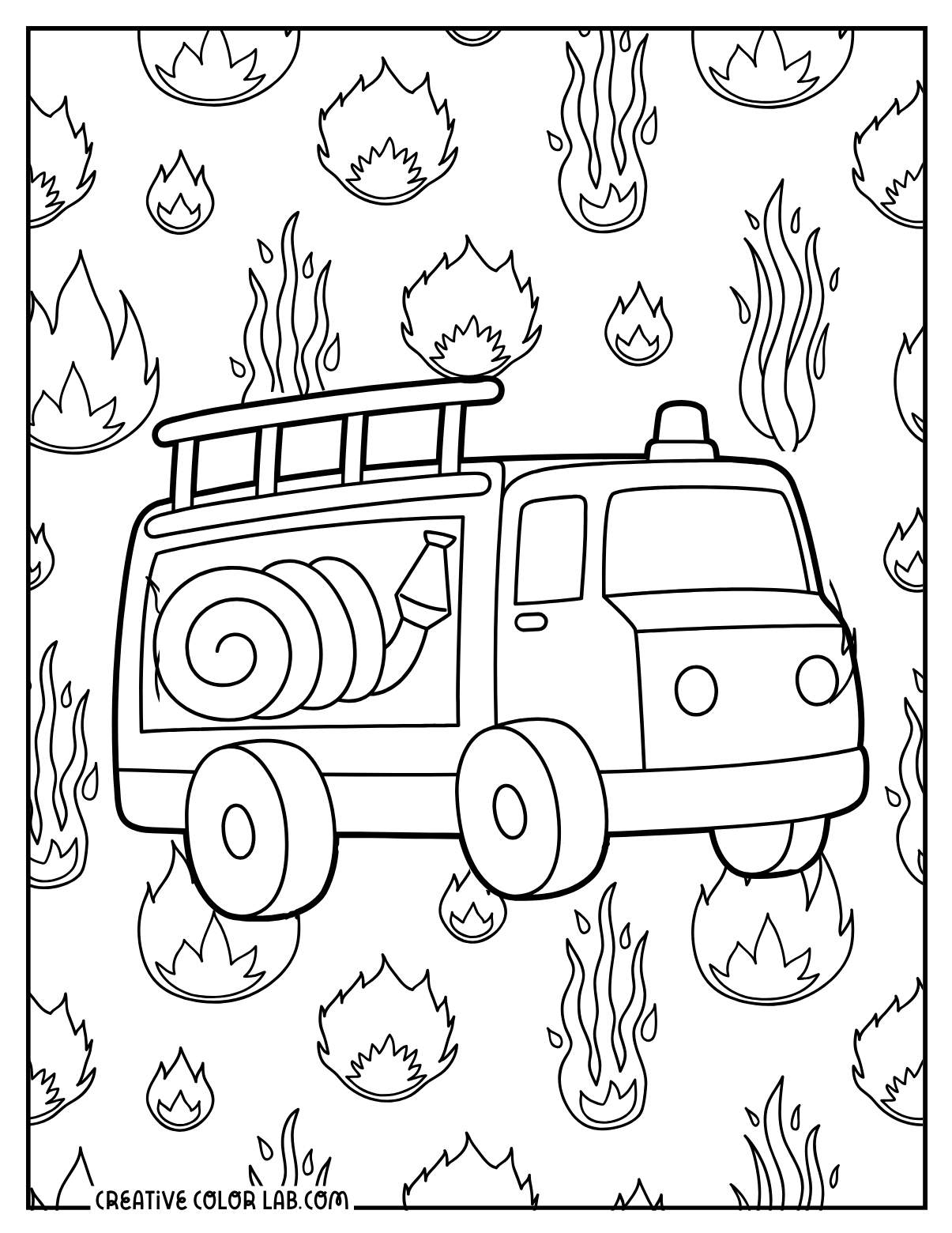 Printable Fire Truck Coloring Pages
