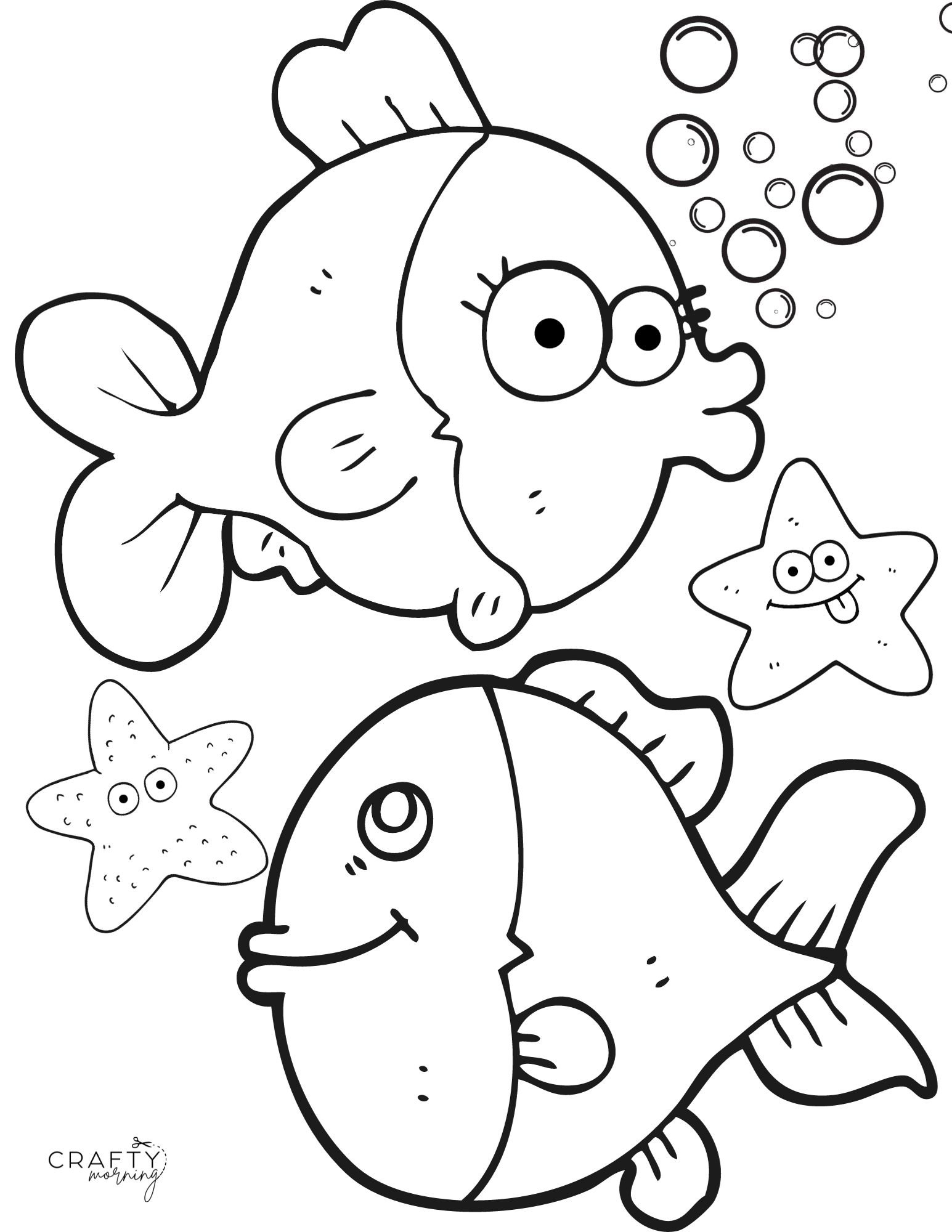 preschool fish coloring pages
