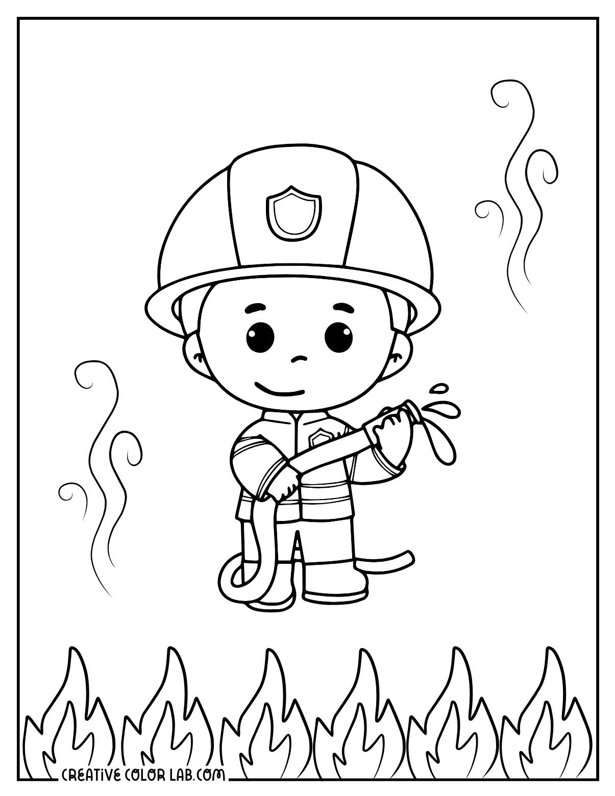 Printable Free Firefighter Coloring Pages