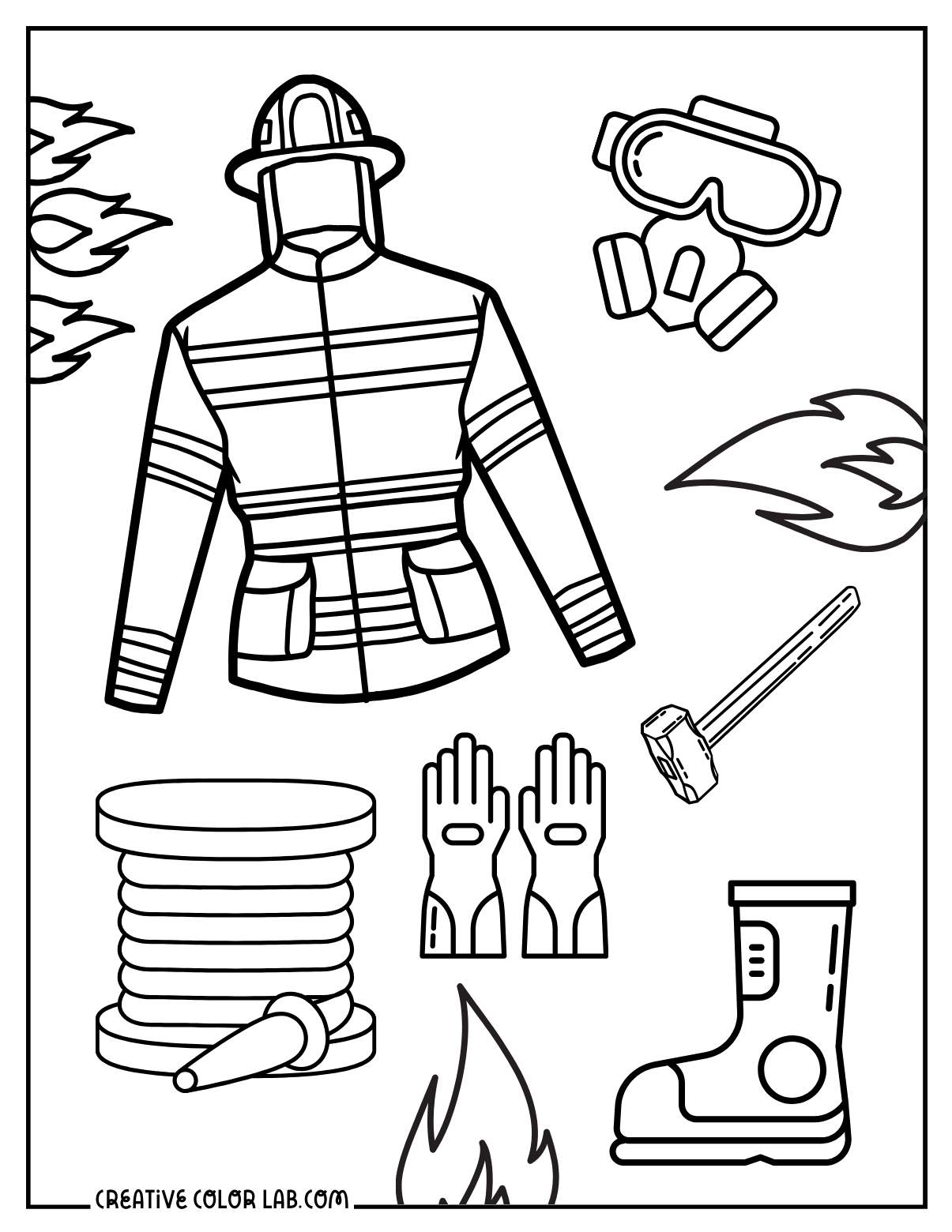 Printable Free Firefighter Coloring Pages