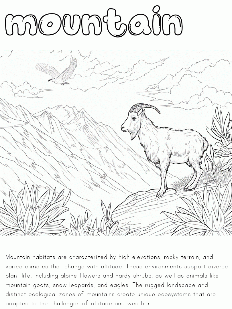 animal habitat coloring pages