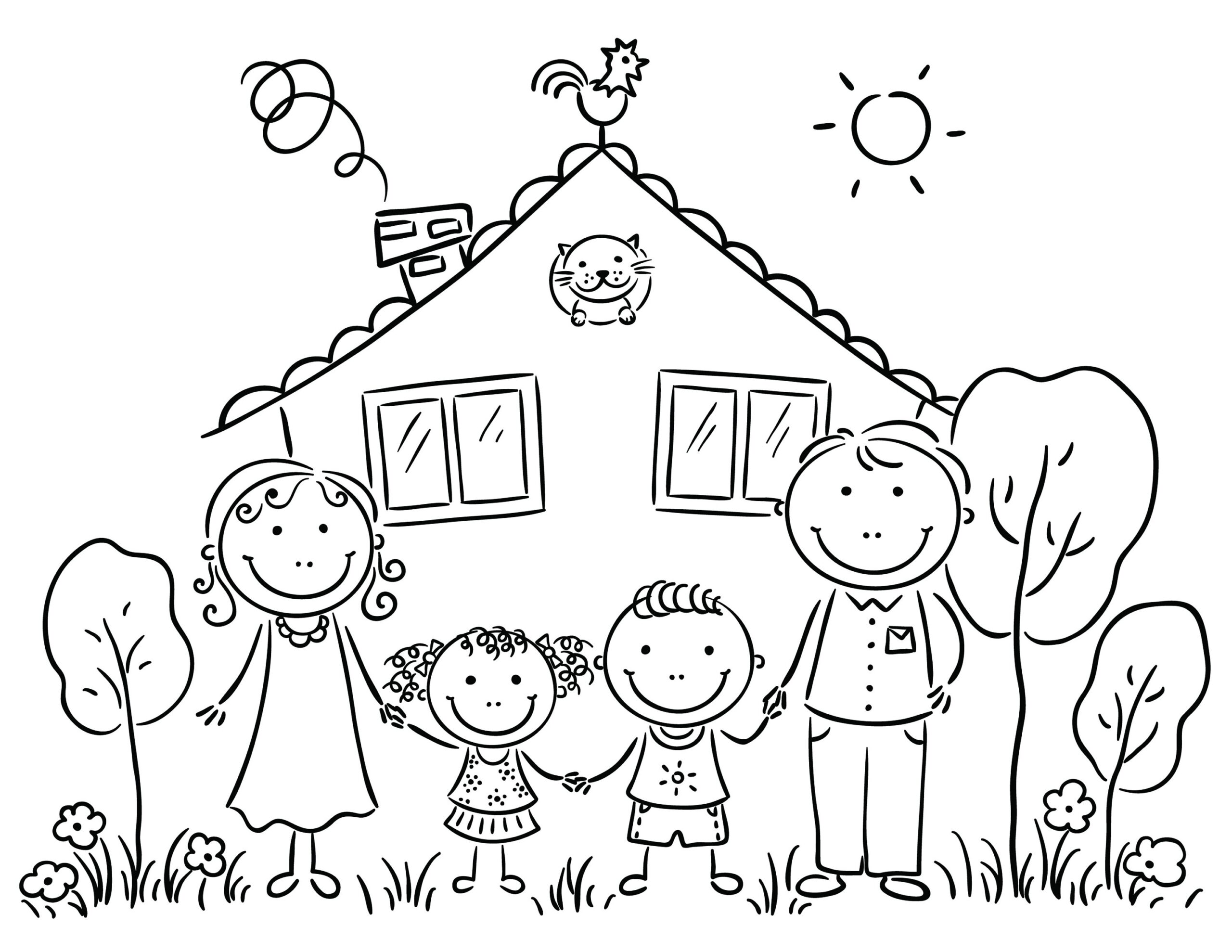 Printable Happy Family Coloring Pages For Kids Etsy