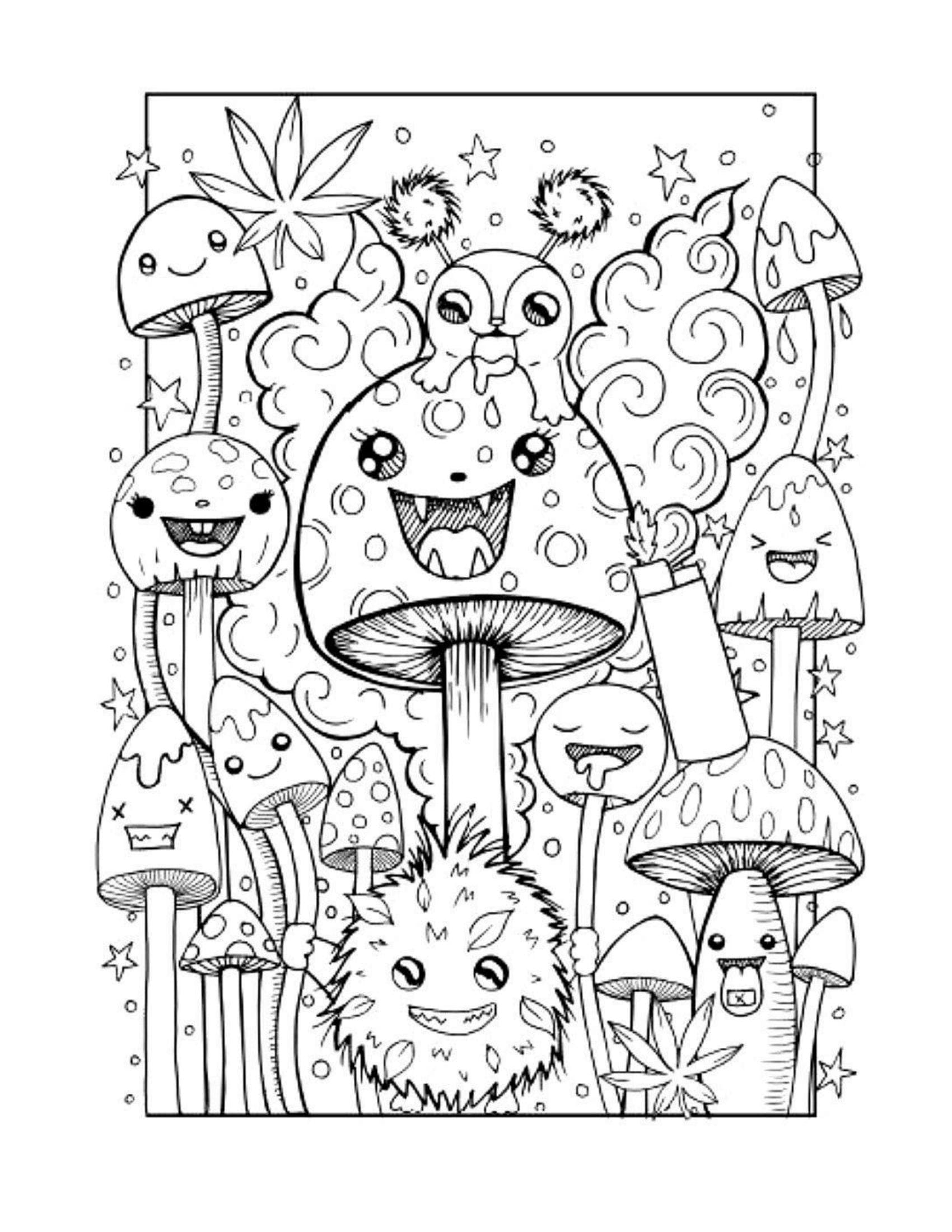 Psychedelic Stoner Coloring Pages For Adults printable Etsy Psychedelic Stoner Coloring Pages For Adults printable Etsy
