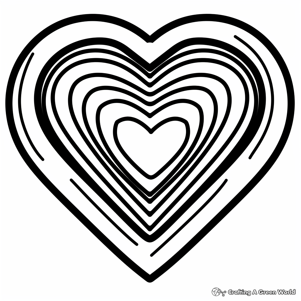 Rainbow Heart Coloring Pages Free Printable 