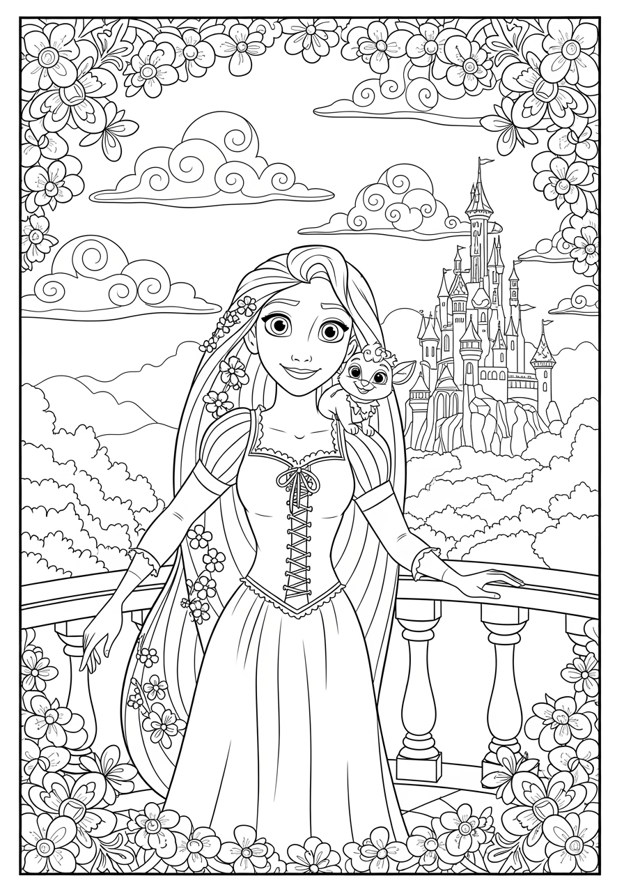 Rapunzel Tangled Coloring Page For Kids Rapunzel Tangled Coloring Page For Kids
