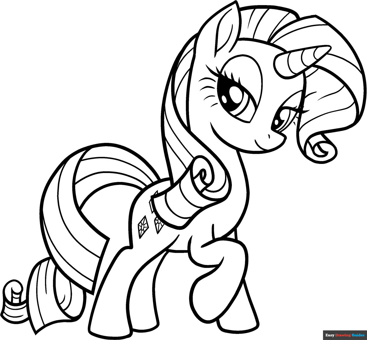 Rarity From My Little Pony Coloring Page Easy Drawing Guides