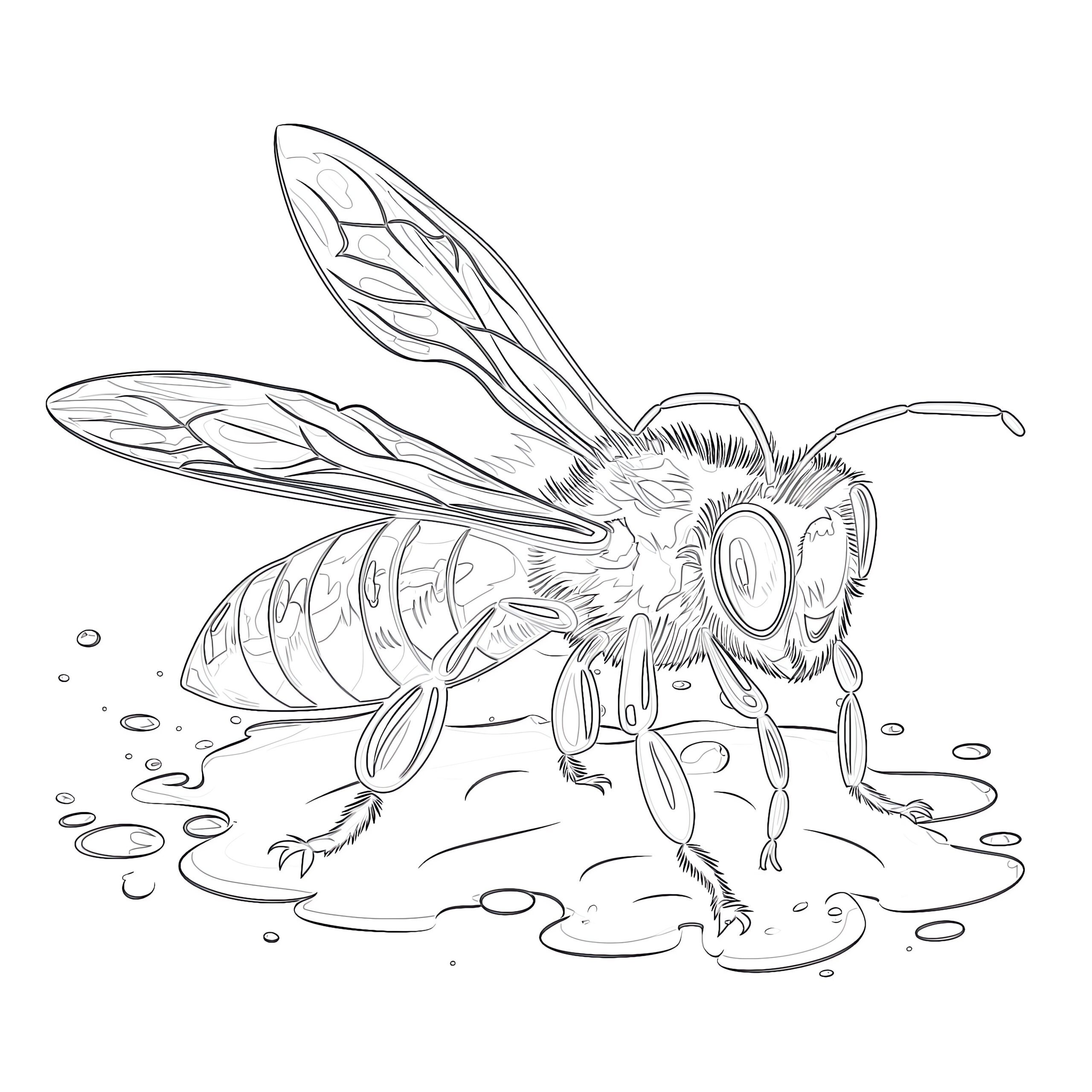 Realistic Bee Coloring Pages Coloring Pages Mimi Panda