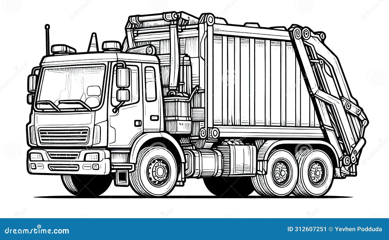 Realistic Garbage Truck Coloring Page Eco Friendly Fun Stock Illustration Illustration Of Artwork Ecofriendly 312607251