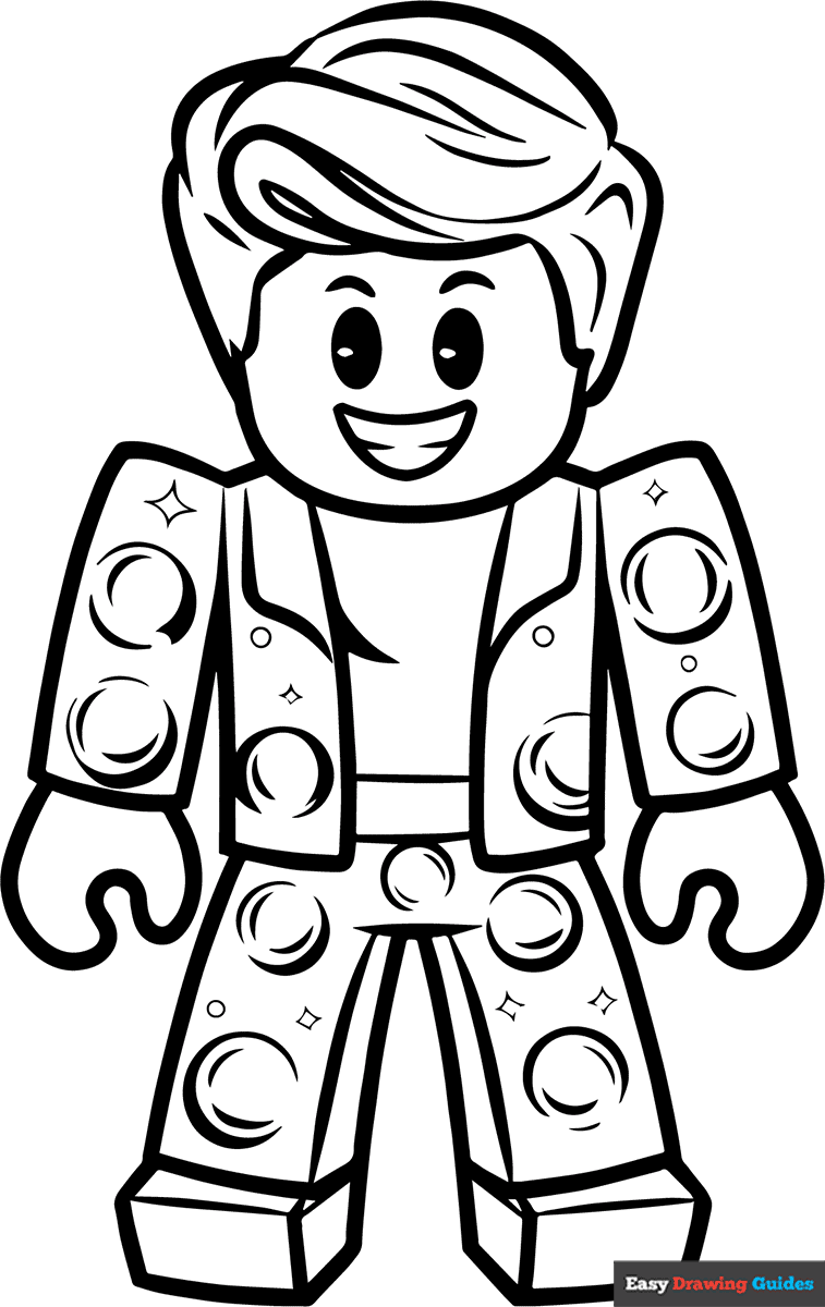 Roblox Disco Boy Coloring Page Easy Drawing Guides