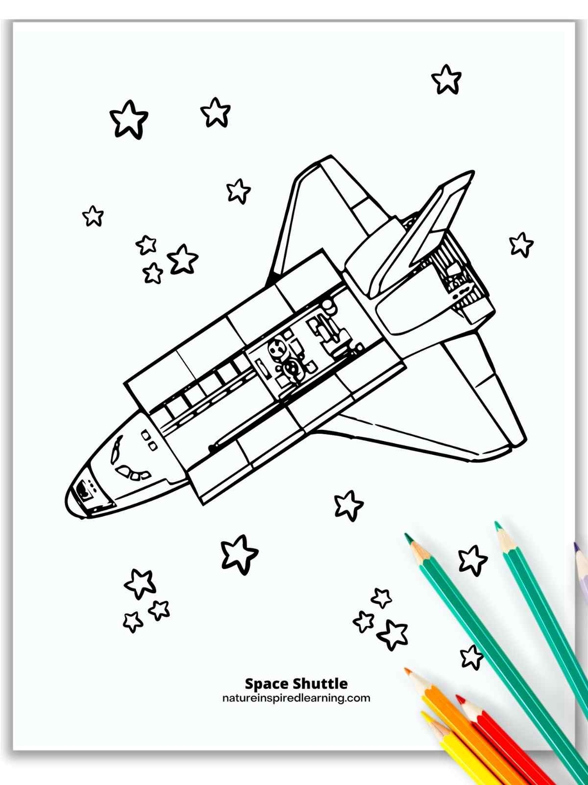 rocket ship coloring page