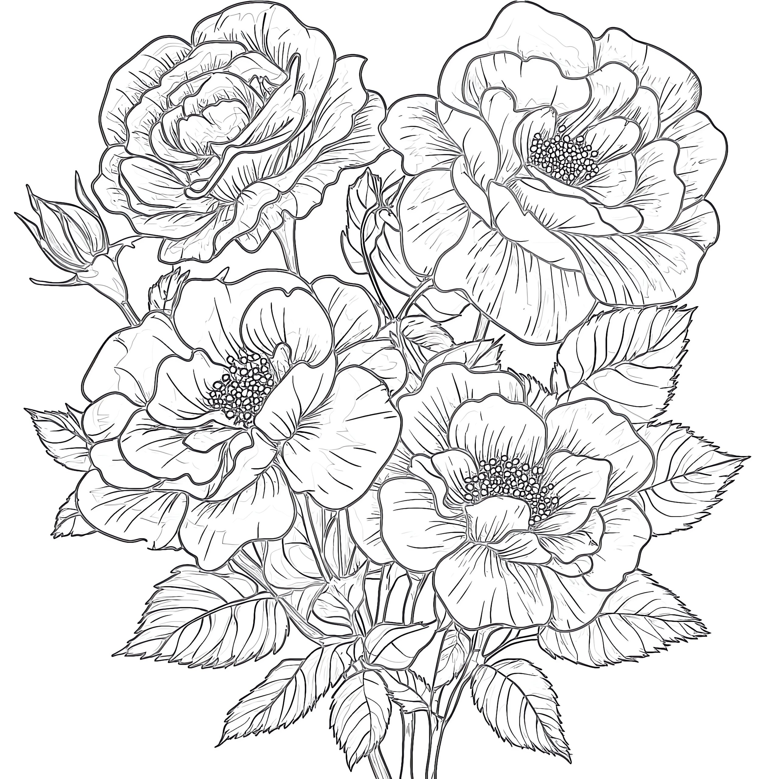 coloring page of a flower