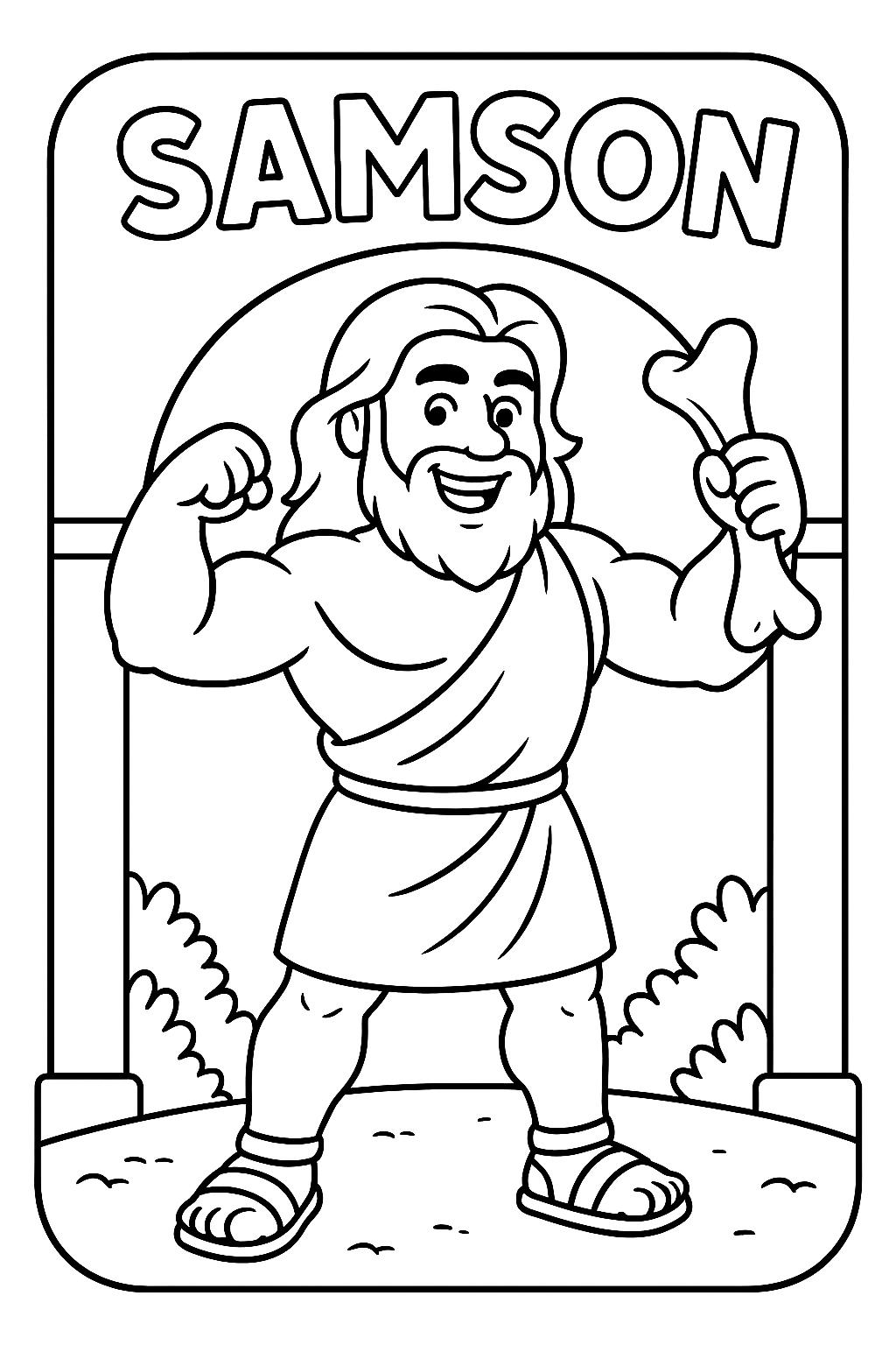 Samson Bible Story Coloring Pages Printable Kids Activity PDF Download Etsy