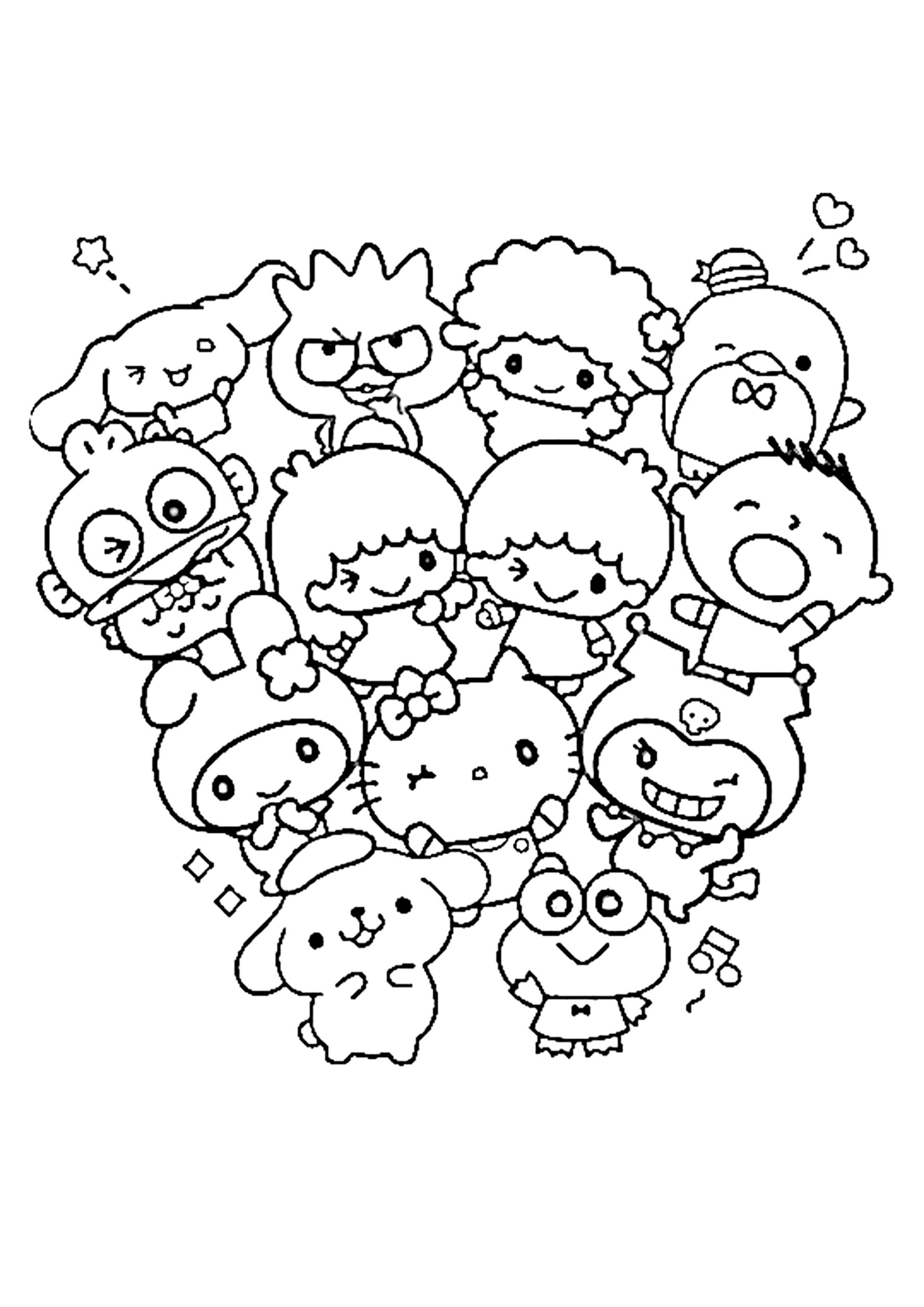Sanrio s Adorable Creatures Coloring Page Sanrio Coloring Pages