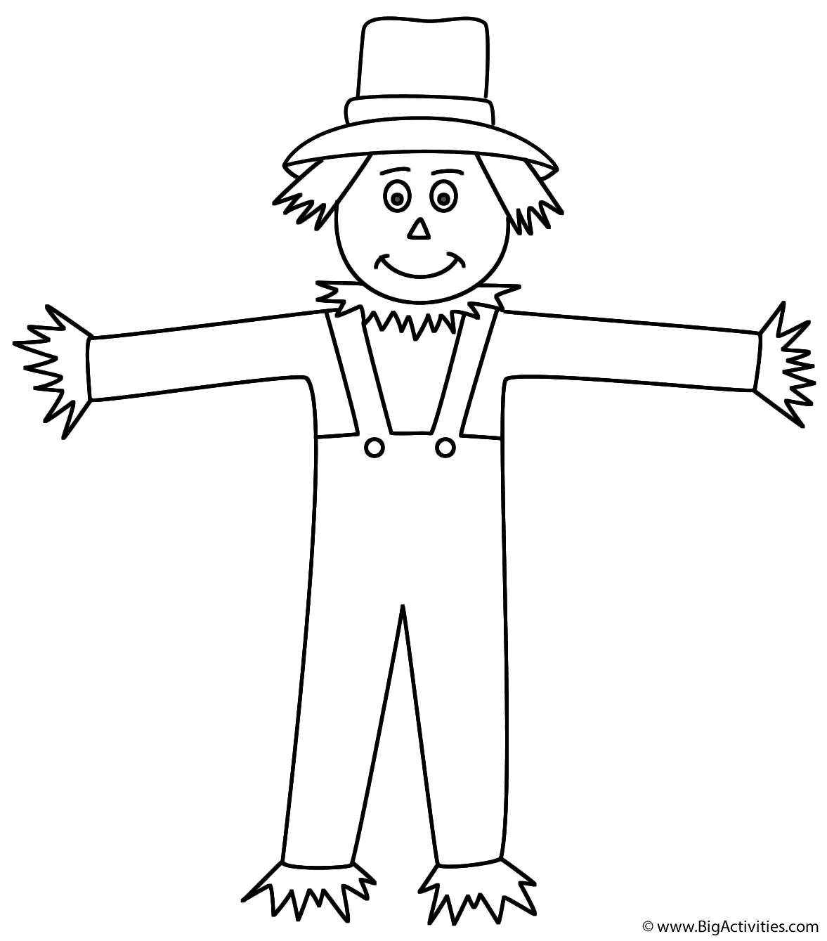 Scarecrow Coloring Page Autumn Fall 