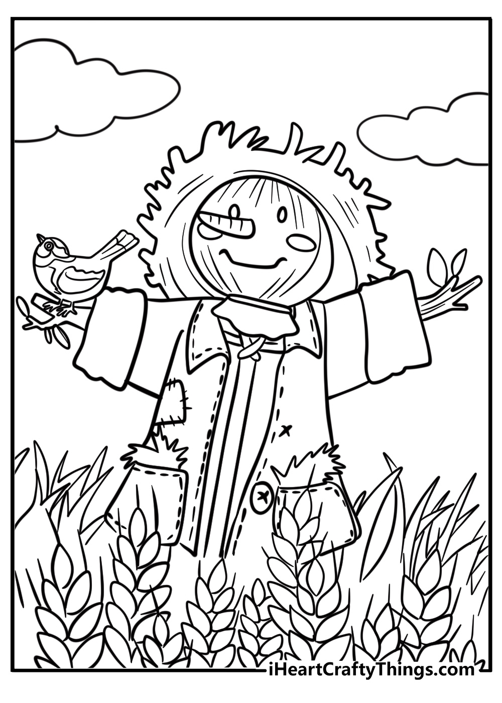 preschool scarecrow coloring pages