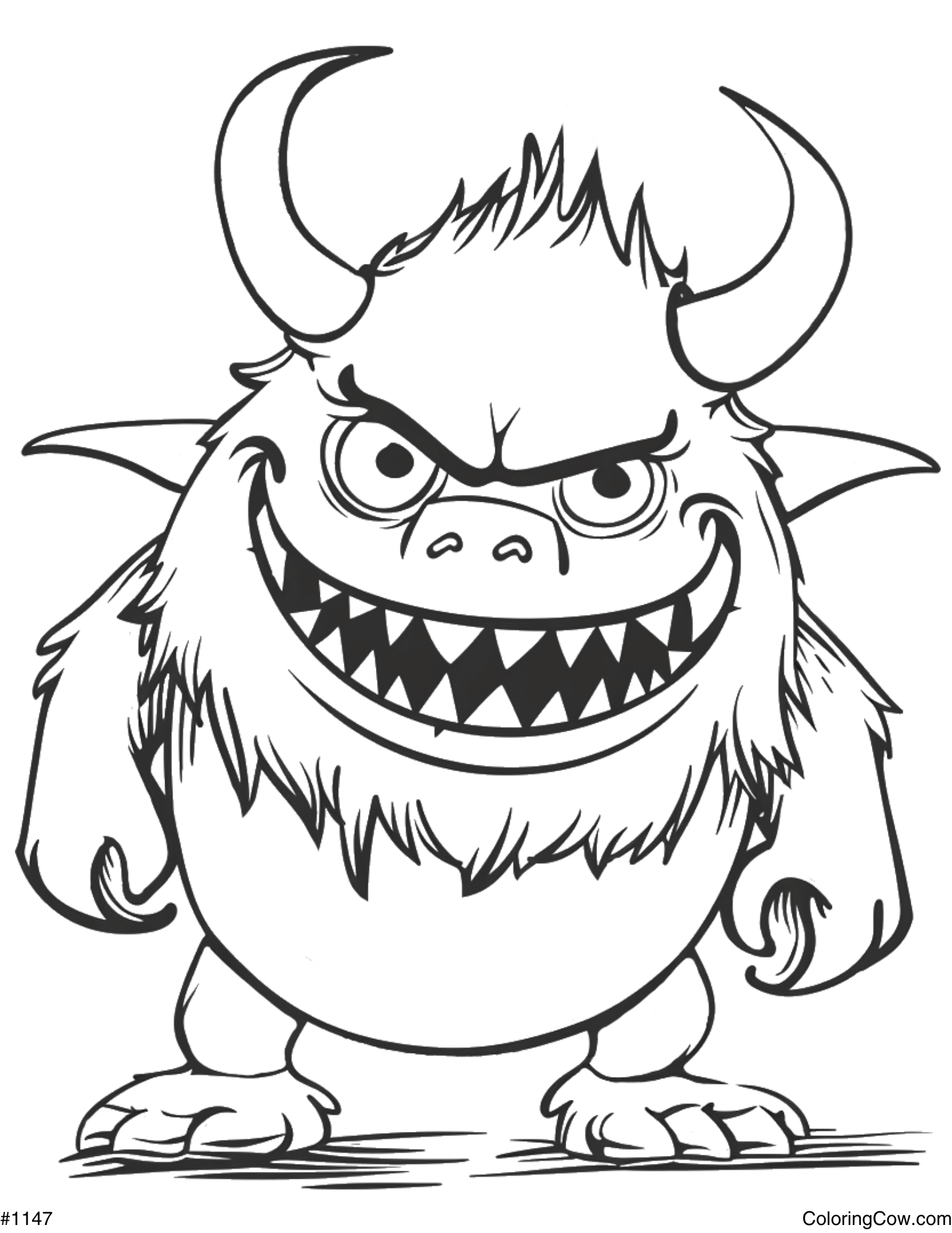 Scary Monster Coloring Page