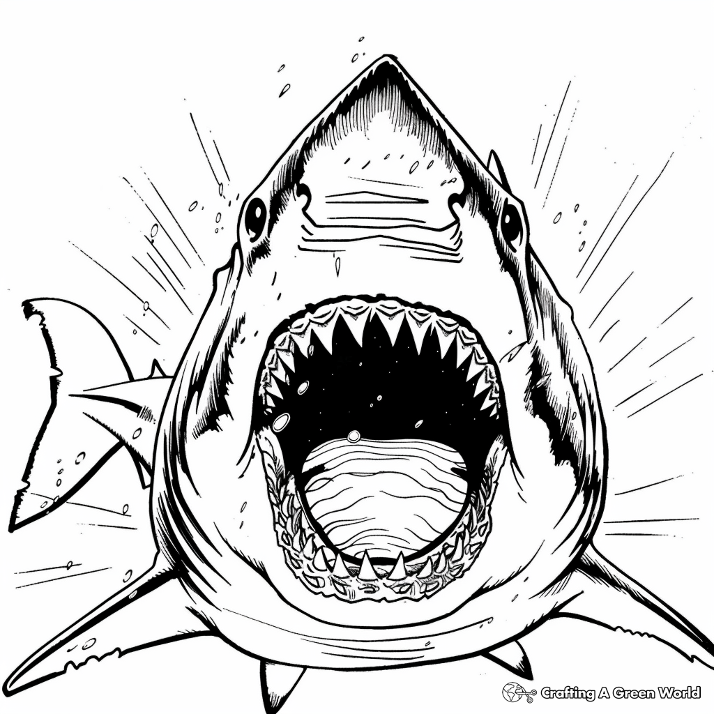 Scary Shark Coloring Pages Free Printable 