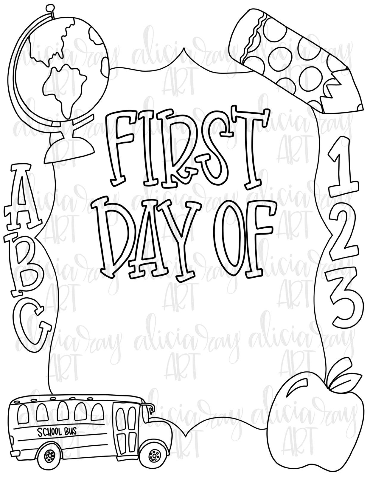 first day of preschool coloring page