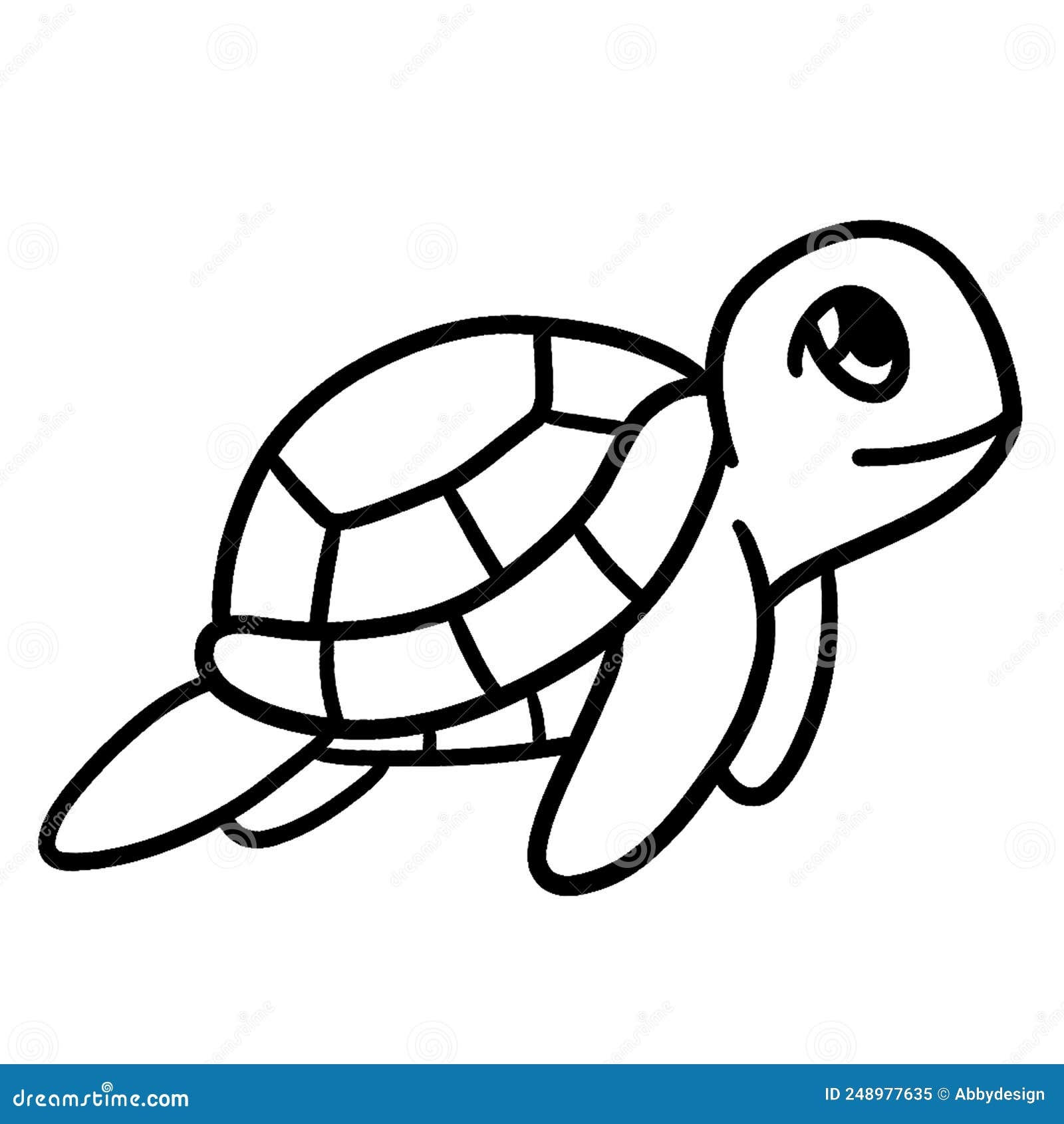 Sea Turtle Isolated Coloring Page For Kids Stock Vector Illustration Of Graphic Kids 248977635