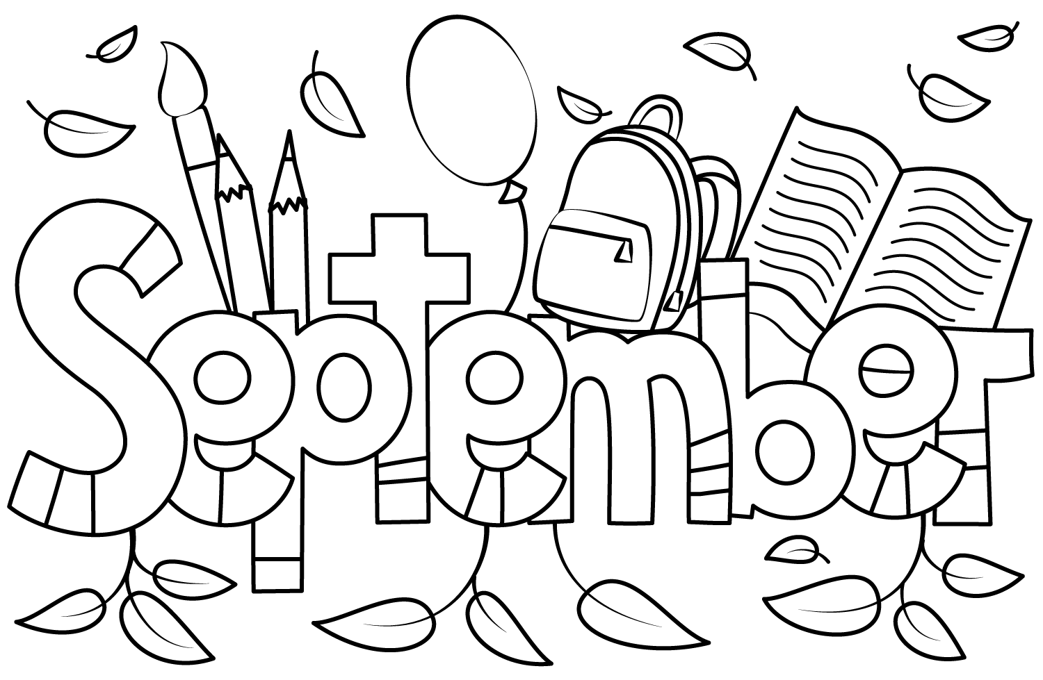 September Coloring Page Free Printable