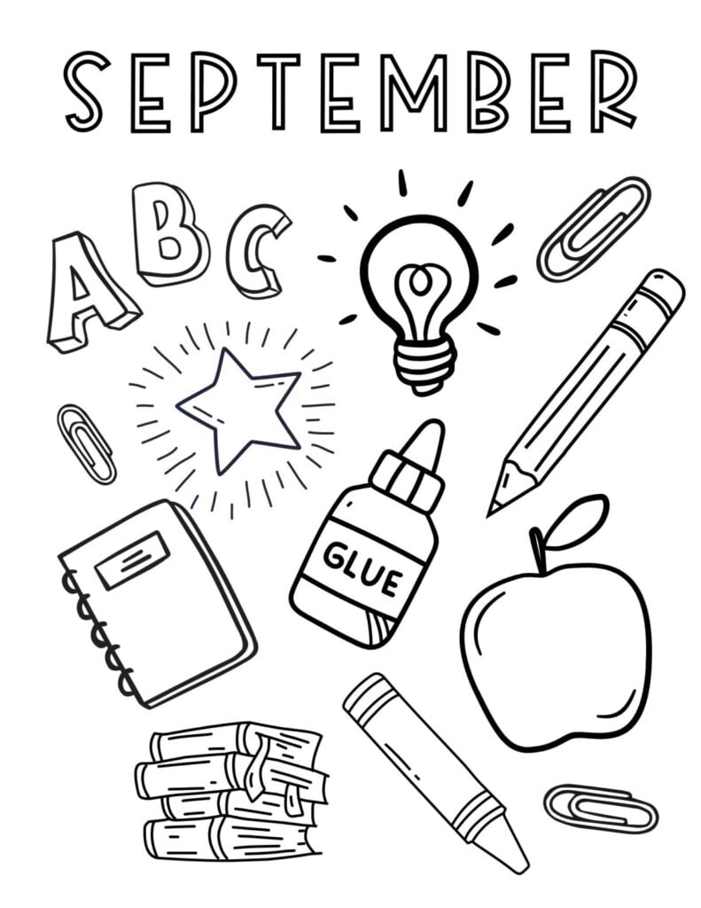 September Coloring Pages Free Printables For Home And School The Girl Creative