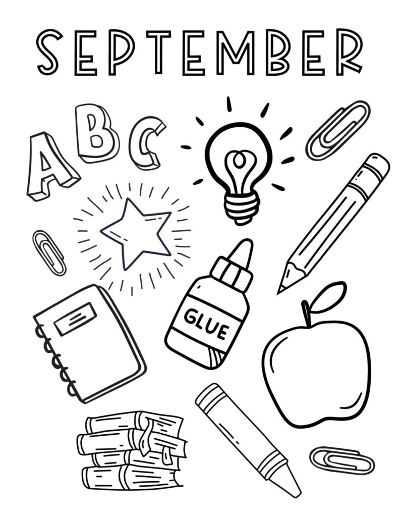 September Coloring Pages Free Printables For Home And School The Girl Creative